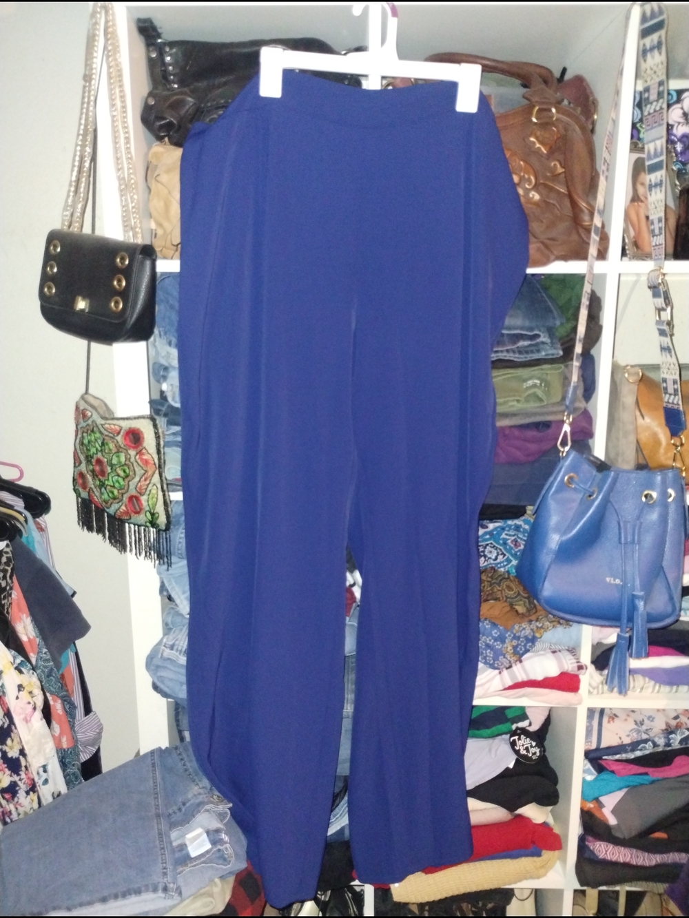 Wide-Leg Navy Blue Women's Dress Pants 3X